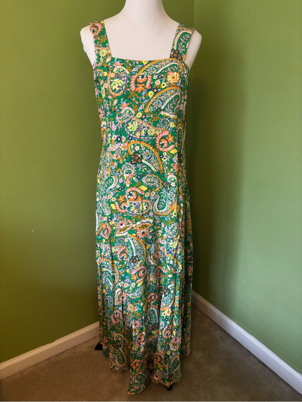 Vince Camuto Smocked Back Square Neck Maxi Dress